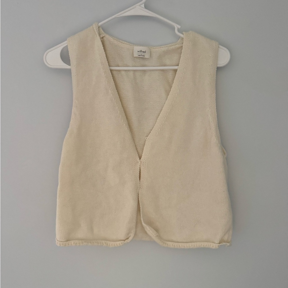 Aritzia Wilfred Cream Knit Sweater